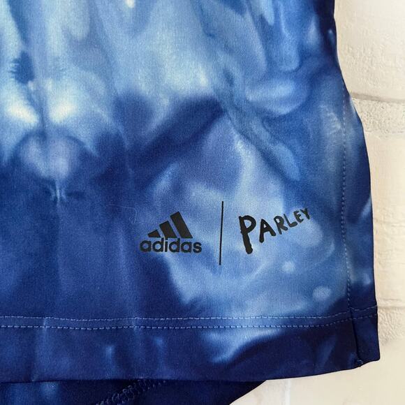 Adidas Blue Parley Tie Dye Racerback Training Athletic Tank Top-sz S - Picture 4 of 7